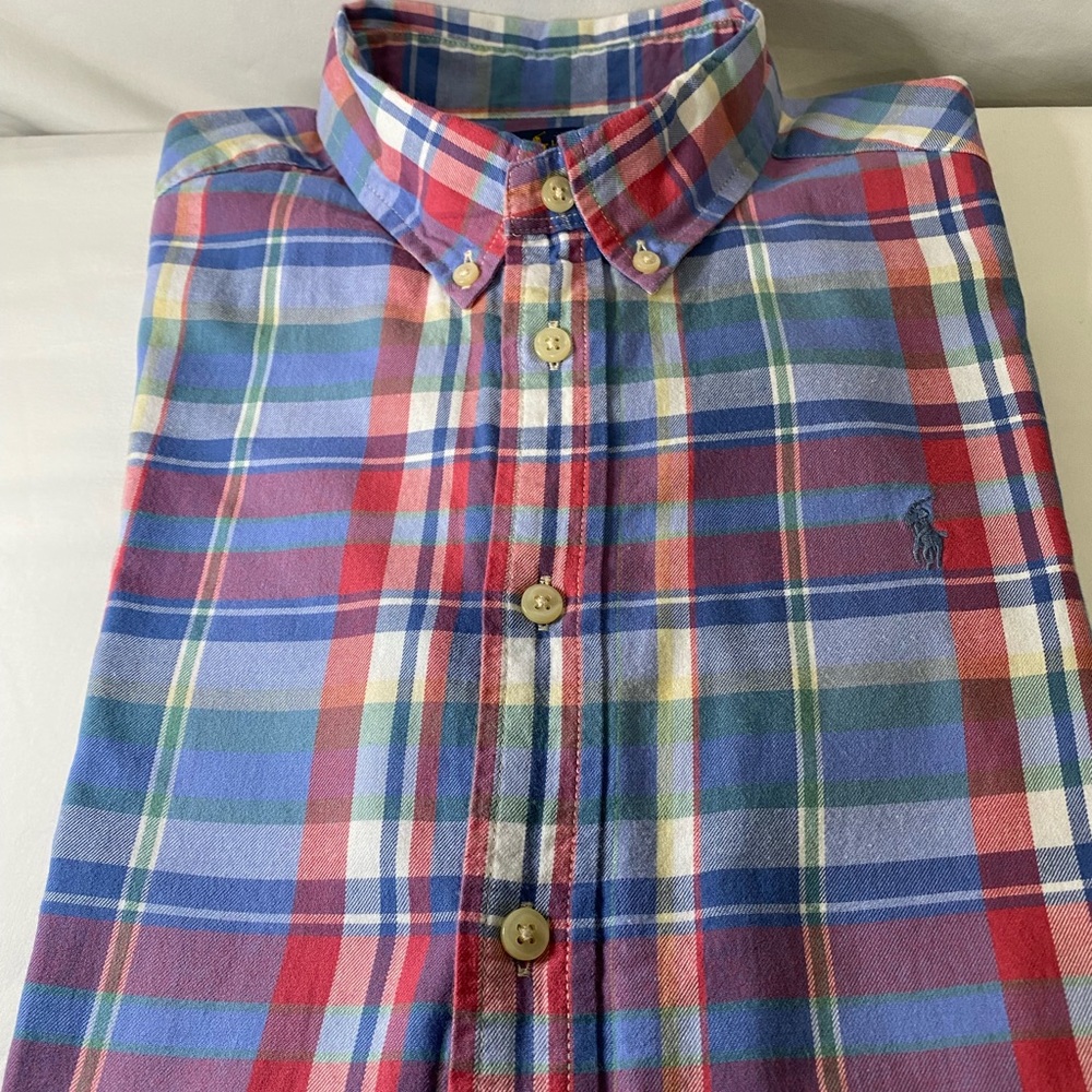 Ralph Lauren Plaid Cotton Oxford Shirt
Size: L 14-16
100% Cotton